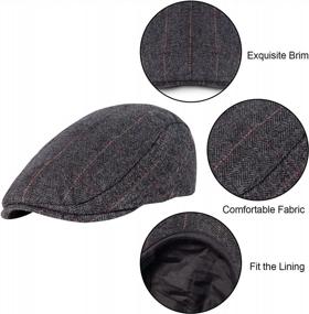 img 1 attached to Stay Stylish And Classic With Our 2 Pack Newsboy Hats For Men - Herringbone Tweed Wool Blend Flat Cap, Ideal For Driving And A Perfect Addition To Your Wardrobe