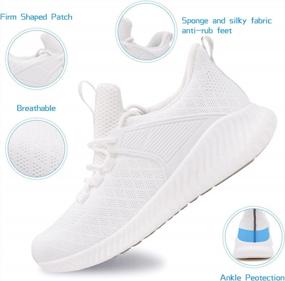 img 2 attached to Akk Women'S Running Shoes: Non-Slip Lightweight Mesh Sneakers For Workouts, Walking, Tennis & Outdoor Sports