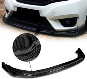 img 4 attached to DNA Motoring 2-PU-669-R-RCF Resin Carbon Fiber Front With Vertical Stabilizers Bumper Lip Replacement For 14-17 Fit