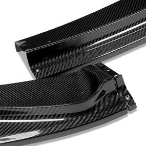 img 2 attached to DNA Motoring 2-PU-669-R-RCF Resin Carbon Fiber Front With Vertical Stabilizers Bumper Lip Replacement For 14-17 Fit