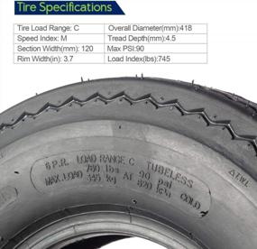img 1 attached to MaxAuto Set Of 2 4.80-8 Highway Boat Motorcycle Trailer Tires 4.80X8 6PR Load Range C, Tubeless
