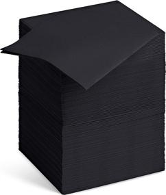 img 2 attached to Premium 100 Linen-Feel Colored Paper Napkins in Elegant BLACK - Cloth-Like Softness and Absorbency. Perfect for Kitchen, Party, Wedding, Dinner, or Any Occasion. (Pack of 100)