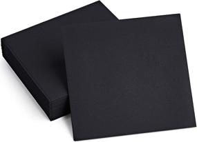 img 4 attached to Premium 100 Linen-Feel Colored Paper Napkins in Elegant BLACK - Cloth-Like Softness and Absorbency. Perfect for Kitchen, Party, Wedding, Dinner, or Any Occasion. (Pack of 100)