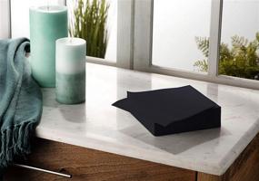 img 1 attached to Premium 100 Linen-Feel Colored Paper Napkins in Elegant BLACK - Cloth-Like Softness and Absorbency. Perfect for Kitchen, Party, Wedding, Dinner, or Any Occasion. (Pack of 100)