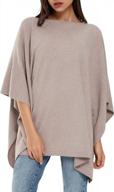 cashmere feel womens poncho sweater – loose fitting shawl wrap top for cozy fall and winter fashion logo