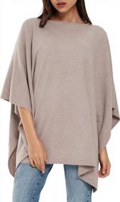 img 4 attached to Cashmere Feel Womens Poncho Sweater – Loose Fitting Shawl Wrap Top For Cozy Fall And Winter Fashion
