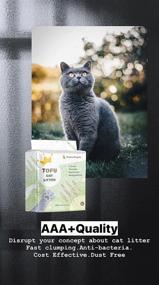 img 3 attached to 🐱 12L Beans Royale Tofu Cat Litter Pack - Clumping Kitty Litter with Flushable Pea Fiber - 100% Natural, Dust Free, Odor Control - Low Tracking Lightweight