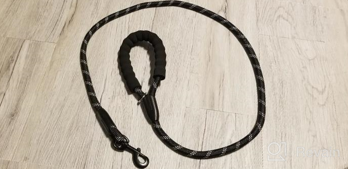 img 1 attached to 6 FT Durable Slip Lead Dog Leash With Zipper Pouch, Padded Handle And Highly Reflective Threads For Medium/Large Dogs (18~120 Lbs.), By IYoShop - Black review by Blake Pudic