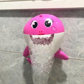 img 1 attached to 🦈 BVLFOOK Shark Bubble Machine Baby Bath Toys | Singing Bubble Machine for Bath Time | Pink