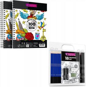img 4 attached to Полный набор для рисования с альбомом для эскизов Artisto и набором карандашей для рисования