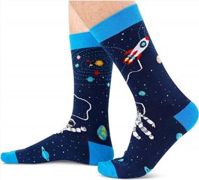 img 2 attached to Причудливые и забавные дизайны носков для мужчин: акула, инопланетянин, снежный человек, астронавт и многое другое! Идеальные идеи подарков