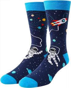 img 3 attached to Причудливые и забавные дизайны носков для мужчин: акула, инопланетянин, снежный человек, астронавт и многое другое! Идеальные идеи подарков
