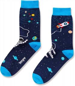 img 1 attached to Quirky And Fun Sock Designs For Men - Shark, Alien, Bigfoot, Astronaut, And More! Perfect Gift Ideas
