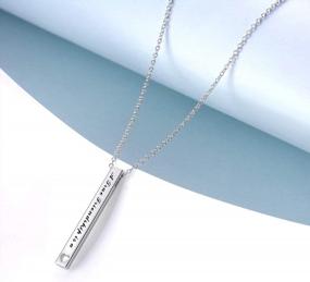 img 2 attached to Sterling Silver Bar Necklace Sister Gift For Women Friends, Inspirational Jewelry Birthday Gifts From Sister