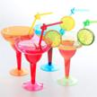 36pcs plastic margarita glasses for mexican theme parties - 12oz neon disposable cocktail cups in green, blue, pink & orange logo