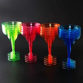 img 2 attached to 36Pcs Plastic Margarita Glasses For Mexican Theme Parties - 12Oz Neon Disposable Cocktail Cups In Green, Blue, Pink & Orange
