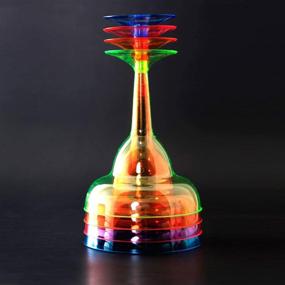 img 3 attached to 36Pcs Plastic Margarita Glasses For Mexican Theme Parties - 12Oz Neon Disposable Cocktail Cups In Green, Blue, Pink & Orange