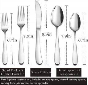 img 3 attached to Upgrade Your Dining Experience With HaWare'S Heavy Duty 45-Piece Silverware Set - Modern Cutlery And Serving Utensils For 8 People, Dishwasher Safe And Mirror Polished