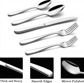 img 2 attached to Upgrade Your Dining Experience With HaWare'S Heavy Duty 45-Piece Silverware Set - Modern Cutlery And Serving Utensils For 8 People, Dishwasher Safe And Mirror Polished