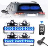 2-in-1 emergency strobe lights bar for firefighters, police, fire vehicles, and trucks - blue, 23 flash patterns - 2pcs, 12.8-inch - wireless remote control safety warning lights логотип