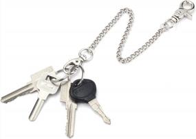 img 1 attached to Стильный и прочный серебряный набор для ключей: зажим для ключей из нержавеющей стали, 8-дюймовая цепочка для кошелька, застежка-лобстер и кольца для ключей - идеально подходит для ключей, ремней, брюк, джинсов и сумок