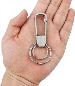 img 2 attached to Стильный и прочный серебряный набор для ключей: зажим для ключей из нержавеющей стали, 8-дюймовая цепочка для кошелька, застежка-лобстер и кольца для ключей - идеально подходит для ключей, ремней, брюк, джинсов и сумок