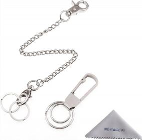 img 4 attached to Stylish & Durable Silver Keychain Set: Stainless Steel Key Clip, 8-Inch Wallet Chain, Lobster Clasp, And Keyrings - Ideal For Keys, Belts, Pants, Jeans, And Handbags