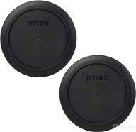 🍽️ pyrex 7200-pc black round plastic food storage replacement lids - 2 pack: ultimate kitchen necessity for perfect food preservation now available! логотип