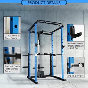 img 1 attached to 1000LB Capacity RitFit Power Cage With 13 Attachments For Full Body Workout - LAT PullDown, Weight Storage Rack & Optional Bench For Home & Garage Gym | ASTM-Certified