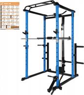 1000lb capacity ritfit power cage with 13 attachments for full body workout - lat pulldown, weight storage rack & optional bench for home & garage gym | astm-certified logo