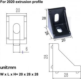 img 3 attached to KOOTANS 20Pcs 2020 Алюминиевые экструзионные угловые кронштейны, 90-градусные L-образные кронштейны для алюминиевых профилей серии 2020