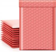 coral bubble mailers: waterproof padded envelopes for shipping and packaging, pack of 50 #000 size logo
