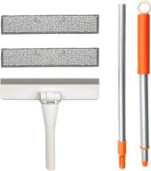 🪟 2 in 1 rotatable window cleaning tool kit with 48-inch extendable handle - window squeegee, 180° rotating head, window scraper, and scrubber combo - optimal glass cleaning solution логотип