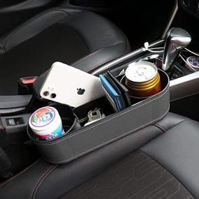 img 1 attached to Stay Organized On The Go With Car Seat Organizer Cup Drink Holders And Gap Filler Storage Box