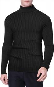 img 3 attached to Men'S Slim Fit Turtleneck Knitted Sweaters - VILOVE Lightweight Long Sleeve Thermal Pullover
