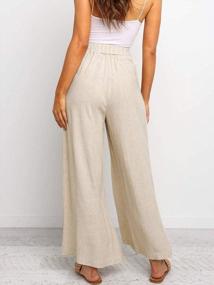 img 2 attached to Boho Tie-Waist Beach Hippie Pants For Women: Loose Wide-Leg Summer Pants With Tassel Detailing