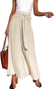 img 4 attached to Boho Tie-Waist Beach Hippie Pants For Women: Loose Wide-Leg Summer Pants With Tassel Detailing