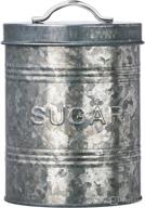 🍯 amici home rustic kitchen collection sugar galvanized metal storage canister – 76 ounce, food safe with push top lid логотип