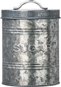 img 2 attached to 🍯 Amici Home Rustic Kitchen Collection Sugar Galvanized Metal Storage Canister – 76 Ounce, Food Safe with Push Top Lid