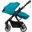 diono excurze baby, infant, toddler stroller, perfect city travel system stroller and car seat compatible, adaptors included compact fold, narrow ride, xl storage basket, blue turquoise logo