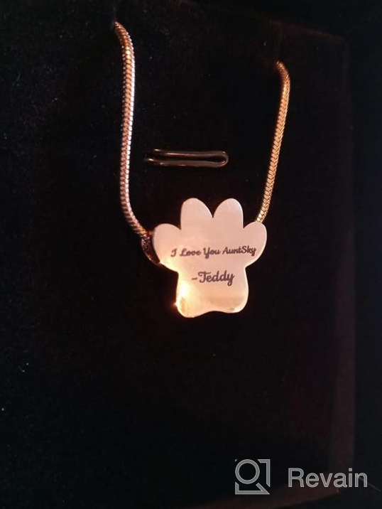 img 1 attached to Double Paw Print Urn Pendant – 🐾 Stainless Steel Cremation Jewelry for Ashes, Memorial Keepsake review by Scott Hadlock