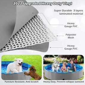 img 1 attached to 🐶 Jasonwell Foldable Dog Pet Bath Pool - Collapsible Kiddie Pool for Dogs, Cats, and Kids (48inch.D x 11.8inch.H, Grey)
