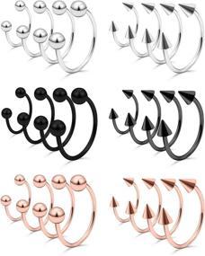 img 2 attached to Mayhoop Surgical Horseshoe Piercing Cartilage Women's Jewelry - Body Jewelry