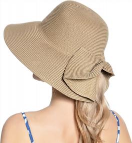 img 4 attached to Stay Stylish And Protected: Women'S UPF 50 Bowknot Straw Sun Hat For Summer Beach Days!