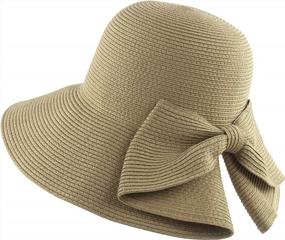 img 3 attached to Stay Stylish And Protected: Women'S UPF 50 Bowknot Straw Sun Hat For Summer Beach Days!