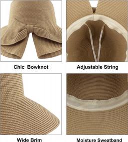 img 1 attached to Stay Stylish And Protected: Women'S UPF 50 Bowknot Straw Sun Hat For Summer Beach Days!