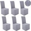 6-piece grey stretch waterproof dining chair covers long high back slipcovers for dining room chairs. logo