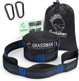 img 4 attached to Grassman Hammock Hanging Adjustable Straps, Sturdy 10Ft Long Hammock Strap Heavy Duty Tree Straps For Hammocks Camping Compact Bag Easy To Use Blue