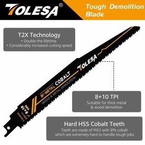 img 3 attached to 5 Pack 9 Inch 8+10TPI TOLESA Sawzall Blades For Steel Pipe, Drywall And More!