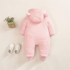 img 3 attached to 👶 Winter Warm Snowsuit Outwear for Newborns: Simplee Kids Baby Infant Boy Girl Hooded Footed Romper Jumpsuit (0-18 Months)